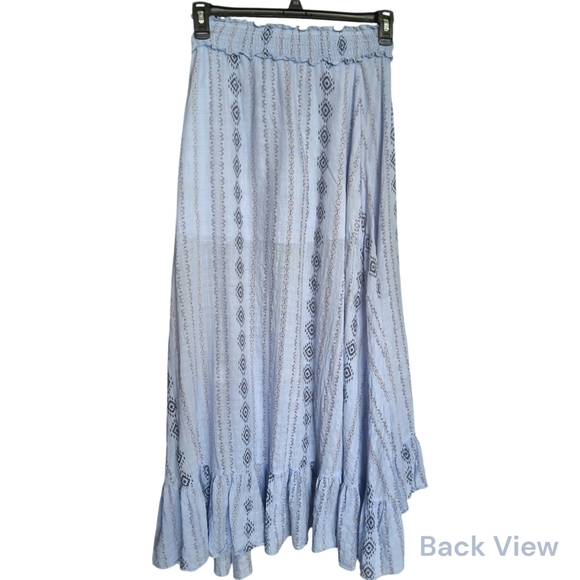 Muse by Rimo Blue Boho Ruffle Maxi Skirt - Picture 6 of 7